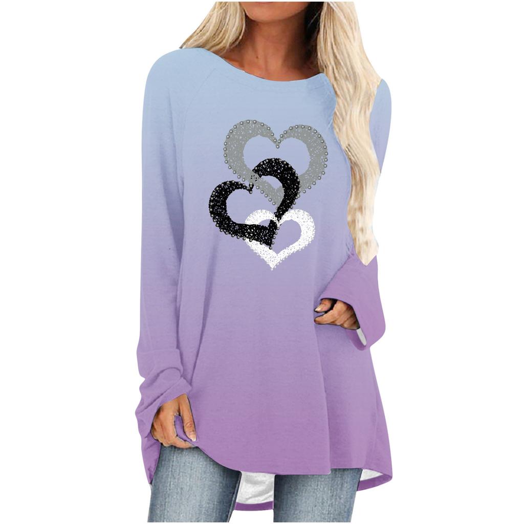 Принт Love 2024 женская весна и осень повседневная мода темпераментная мода утягивающая юбка с длинными рукавами WA1