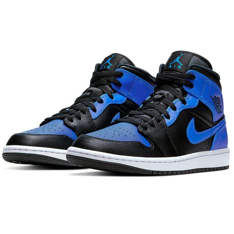 Air Jordan 1 Mid Hyper Royal Men Sneakers Blue Black White 554724-077