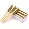 1pcs Brass Wire Brushes - Heavy Duty 6x16 Row Bristles for Car Detailing, Rust Removal & Polishing, Wood Handle Metal Cleaning Tools