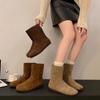 Зимние ботинки на плоской подошве, женская обувь в стиле ретро, модные, удобные и универсальные, весна, осень и зима, а также короткие ботинки с коротким рукавом