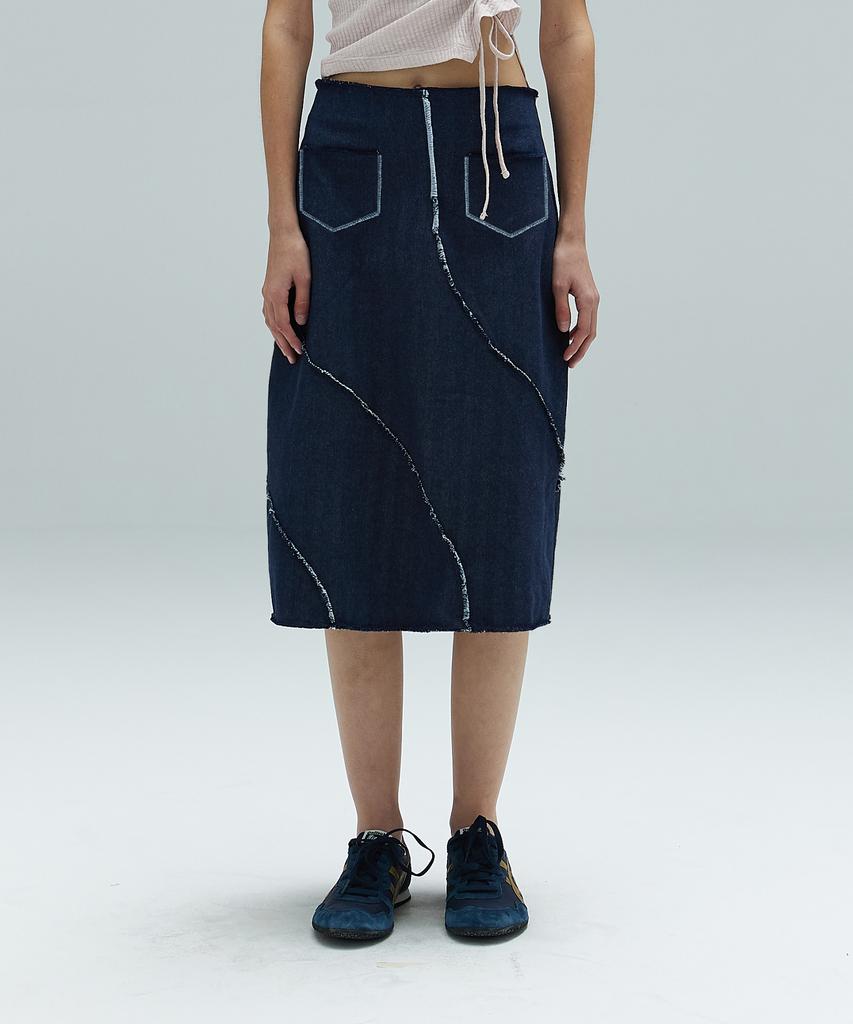 Dear Stalker Celina Denim Long Skirt - Blue