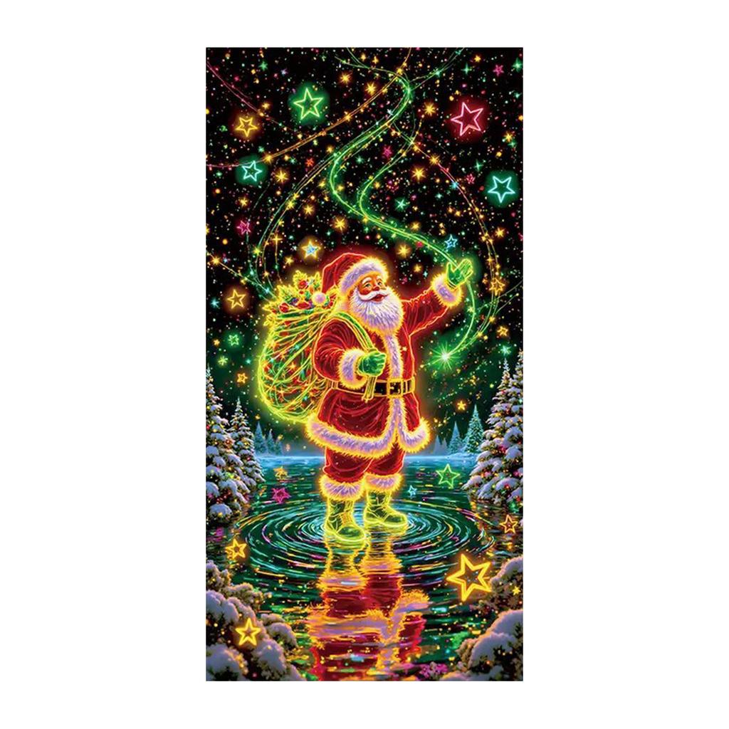 Christmas Fluorescent Door Frame, Door Cover Background, Holiday Party Decoration, Christmas Decoration Hanging Cloth