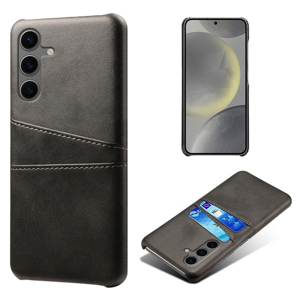 For Samsung Galaxy S24 FE Case Dual Card Slots PU Leather+Hard PC Phone Cover