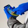 Knitted Touchscreen Fingerless Gloves - Blue