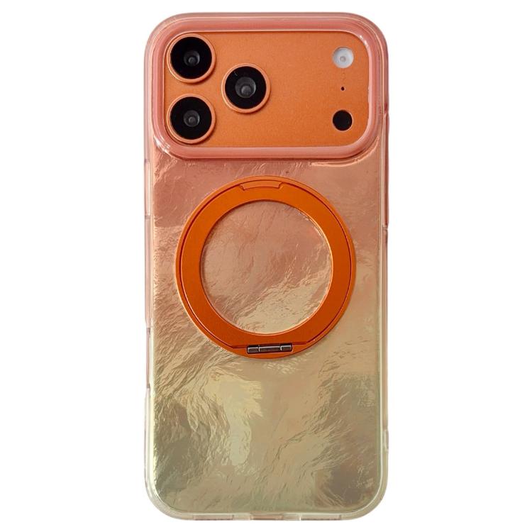 Gradient Glacier 360 Magnetic Holder Phone Case For iPhone 15 Pro Max, Acrylic TPU Cover with 360° Rotating Kickstand