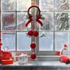 Velvet Christmas Ball Flocked Window Pendant Bells Hanging Pendant for Christmas Indoor Outdoor Decoration
