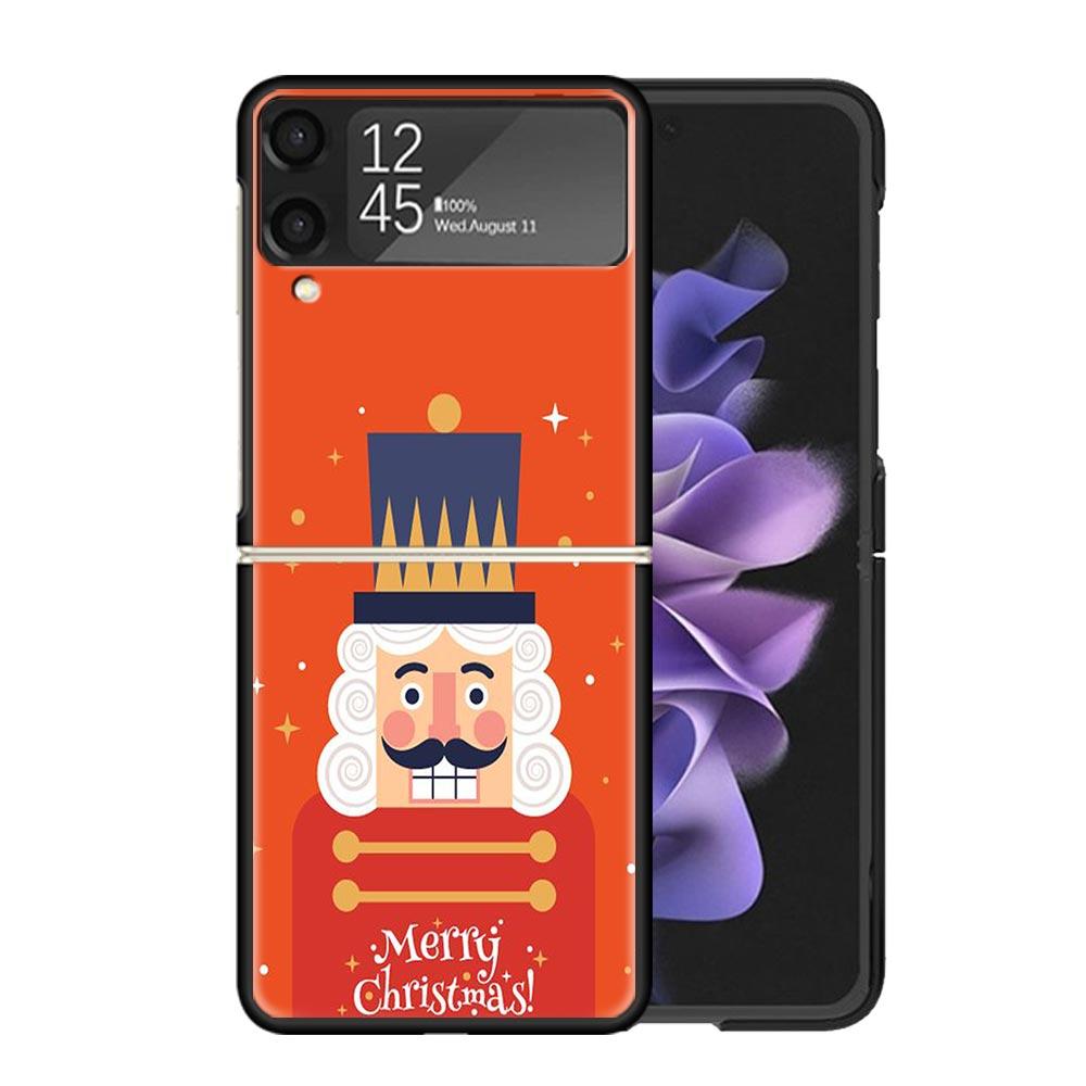 Nutcracker King Cartoon Clear Phone Case For Samsung Z Flip 7 6 5 4 3 Galaxy ZFlip7 ZFlip6 ZFlip5 ZFlip4 ZFlip3 5G Print Cover C