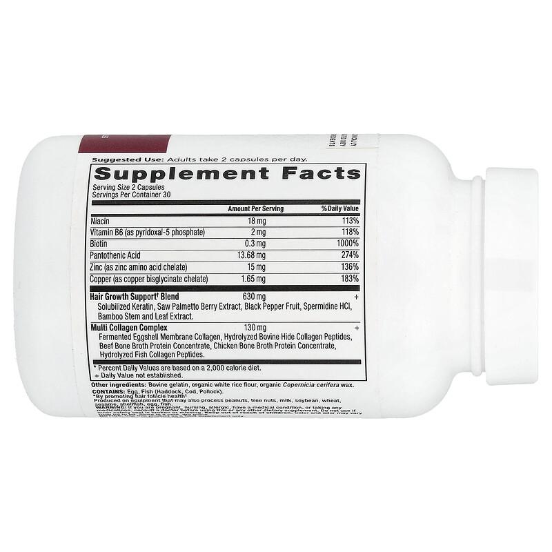Hair Growth + Collagen, 60 Capsules