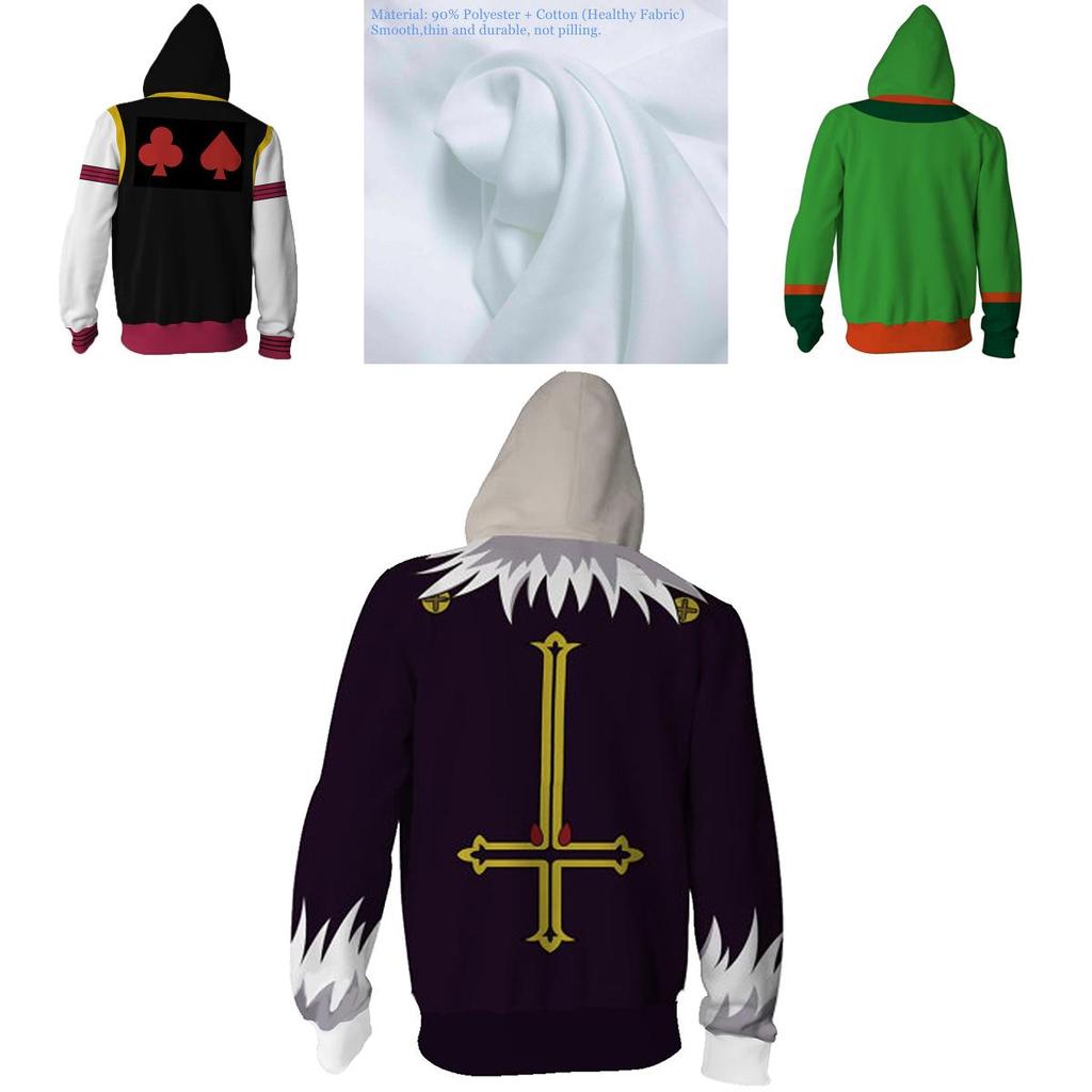 Теплая и уютная куртка на молнии Hunter Hunter Hisoka Killua, костюм для косплея, худи