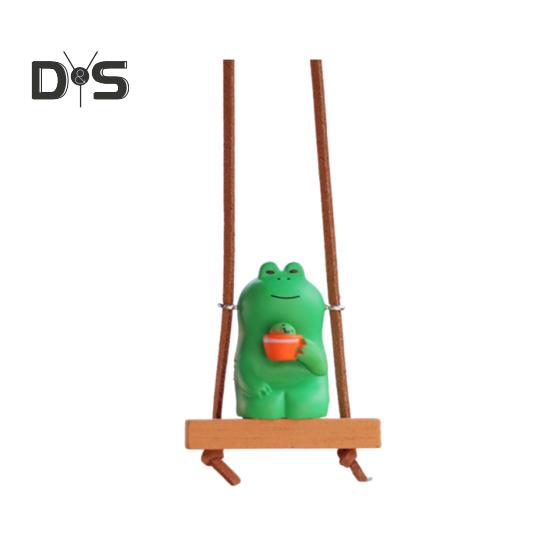 Подвесное украшение, очаровательное украшение в виде мультяшной лягушки со шнурком, легкое вешание, украшение для зеркала заднего вида, подвеска для салона автомобиля