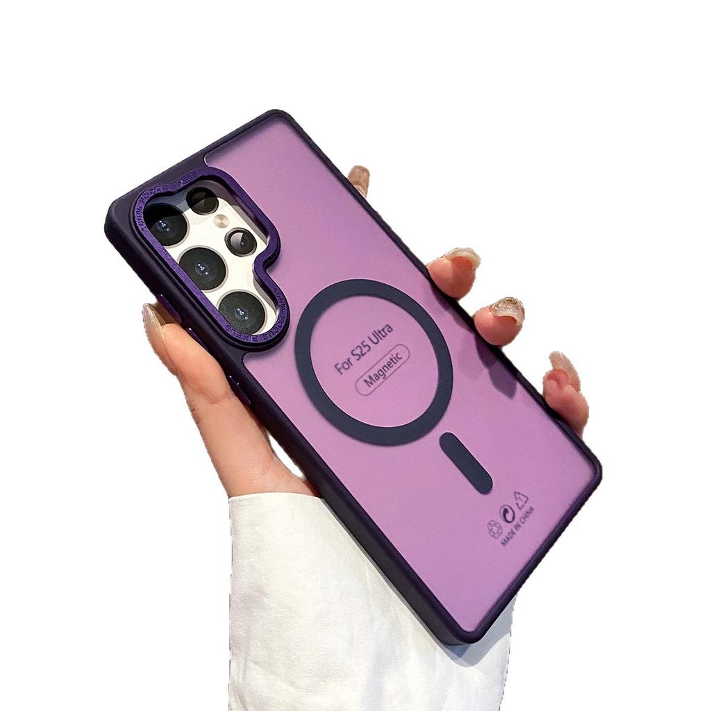 Matte Skin-friendly Metal Lens Hardware Button Magnetic Phone Case for Apple 16pm New Ultra-thin Strong Magnetic Case