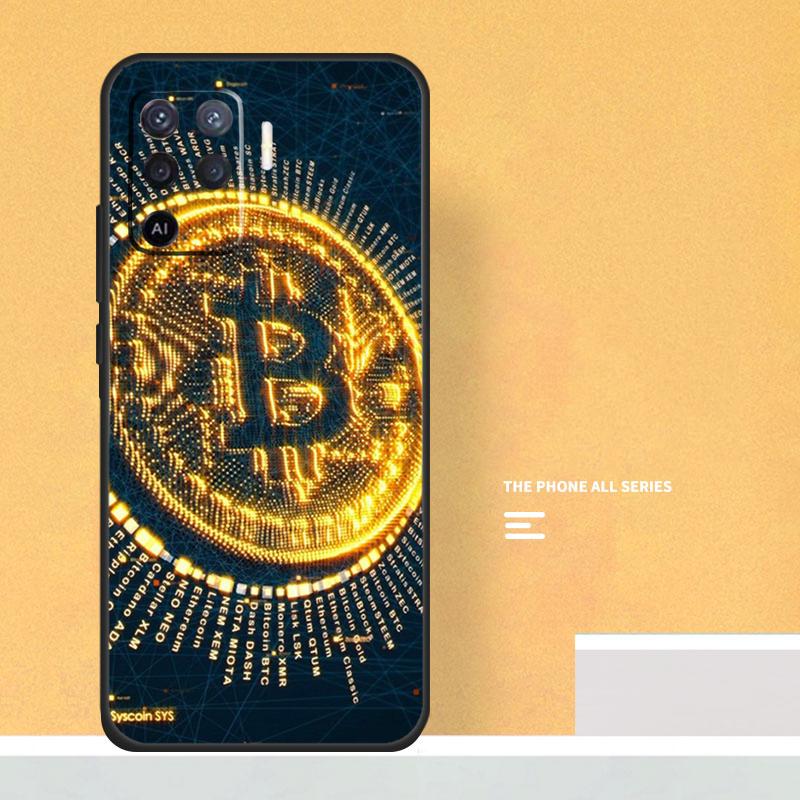 Bitcoins Coin Case For Oppo A74 A94 A54 A15 A17 A57 A6 A5 Pro A16 A76 A96 A40 A60 A80 A18 A38 A58 A78 A98
