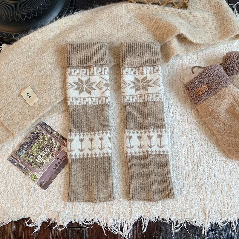 Осенне-зимние носки для женщин, толстые и теплые махровые носки из шерсти, ретро носки до икры