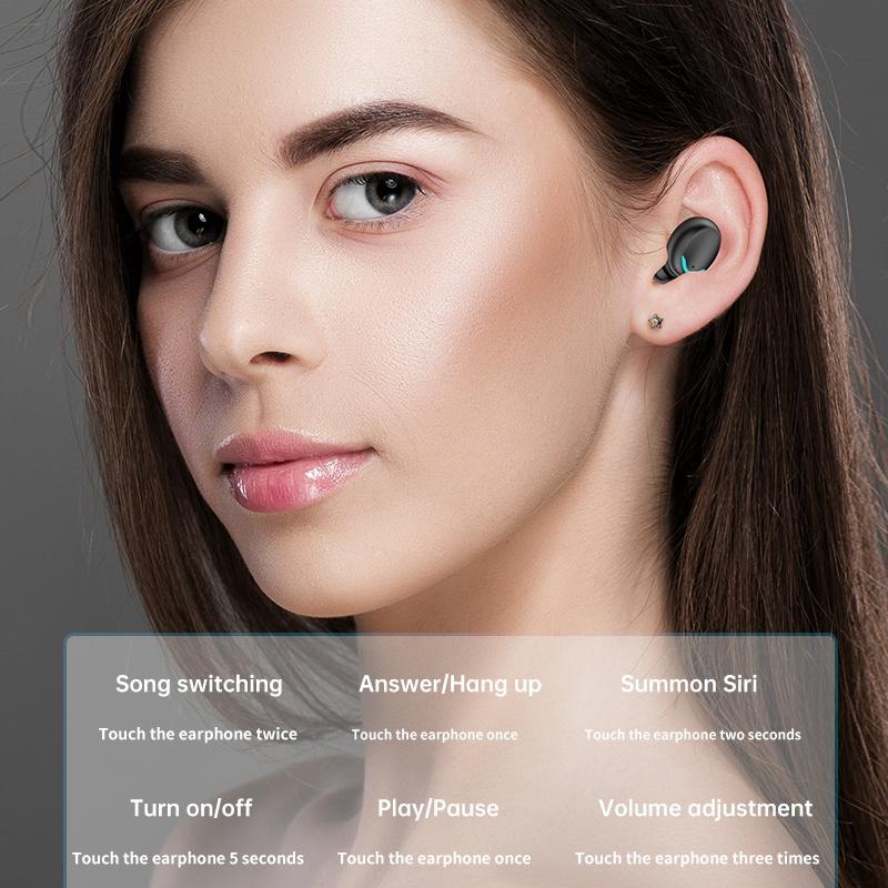 Беспроводные наушники TWS, зарядное устройство 3000 мАч, Bluetooth-совместимые стереонаушники, гарнитуры с микрофоном