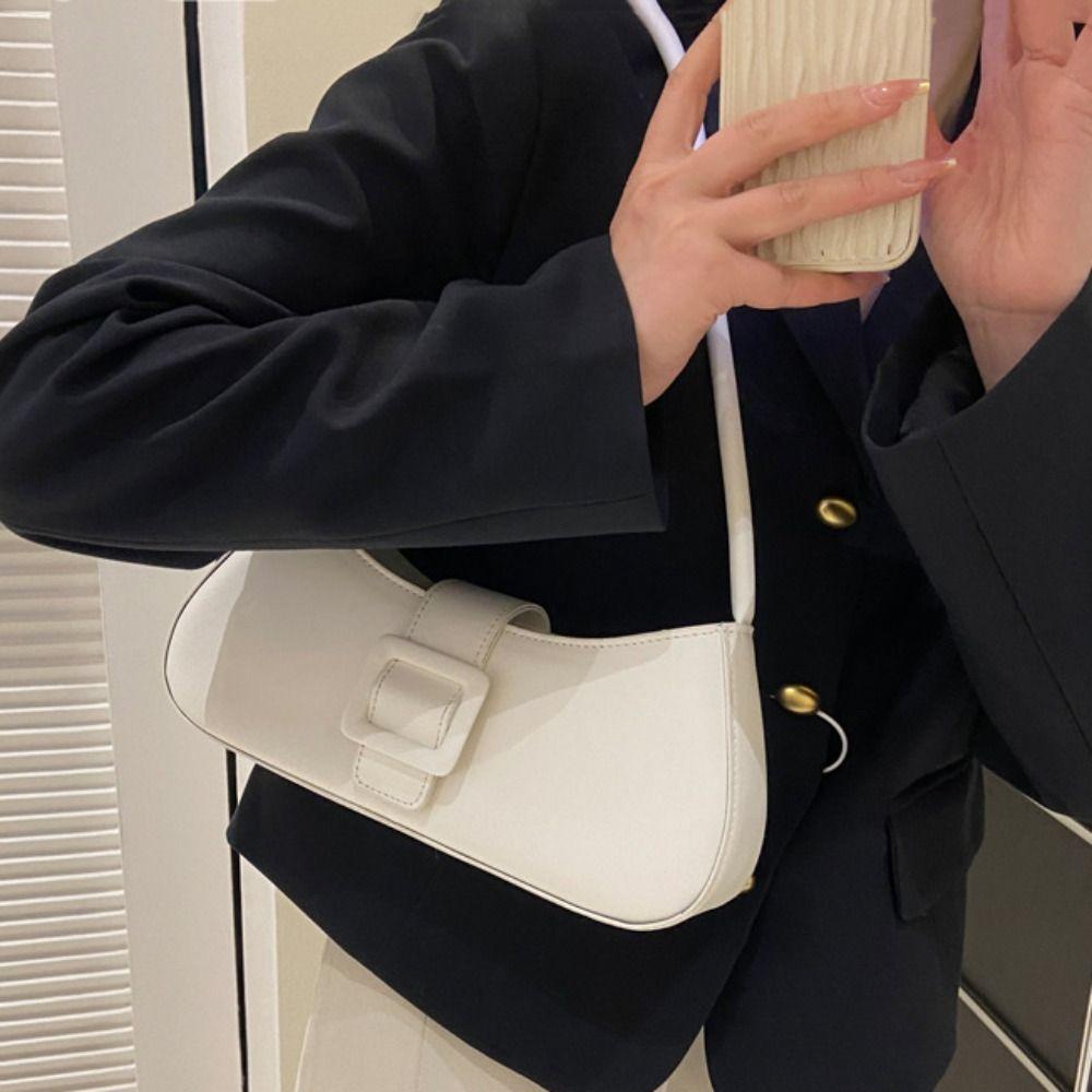 Large Capacity Half-moon Tote Bag PU Leather Ladies Luxury Handbags Underarm bag Women Women