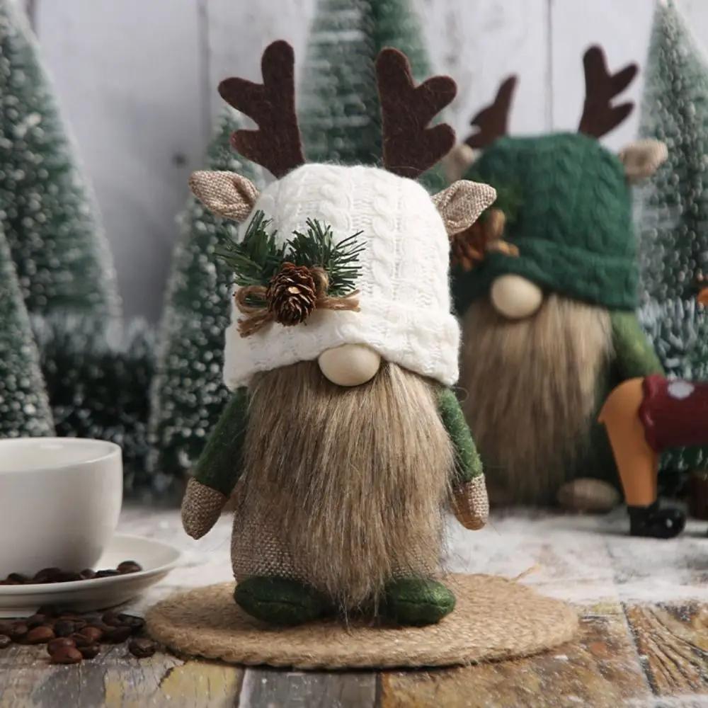 Reusable Xmas Tree Pendant Creative Cute Forest Faceless Doll Polyester Cartoon Christmas Dwarf Doll Handmade