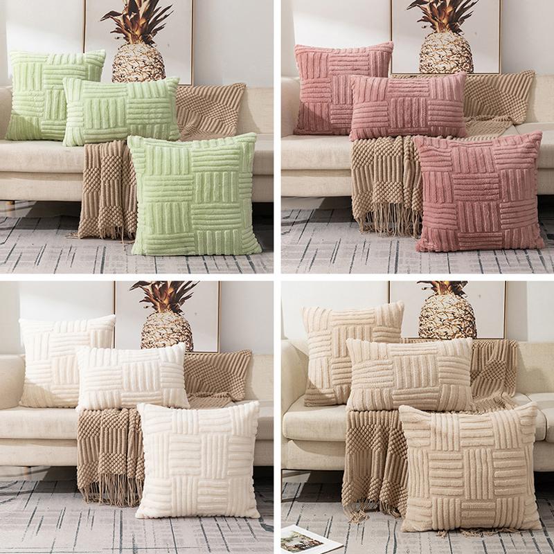 Плюшевые чехлы, декоративные подушки для дивана, гостиной, геометрическая наволочка, декоративная подушка, домашний декор