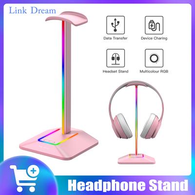 Link Dream Pink RGB Подставка для наушников с держателем USB-портов Type-c Подставка для игровых гарнитур для геймеров Аксессуары для игровых ПК