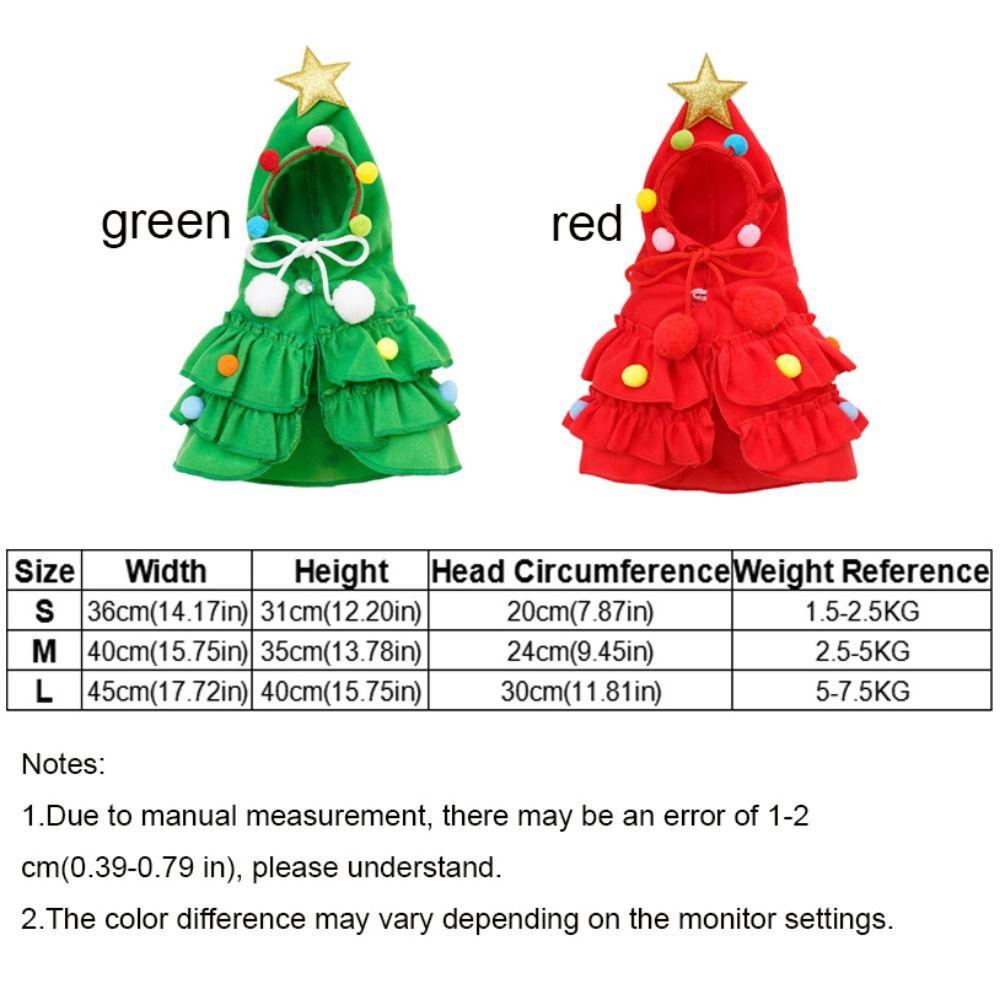 Soft Pet Christmas Tree Costume Plush Dog Hooded Cloak Funny Pet Christmas Cloak Christmas