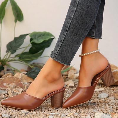 Модные женские шлепанцы Модные туфли-лодочки с острым носком Женские мюли Тапочки Новые 2025 Лето Пляж Роскошные женские балетки Тапочки Сандалии Обувь