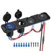 Универсальная автомобильная зарядная панель 4 в 1 - QC 3.0 Dual USB розетка 12 В вольтметр гнездо прикуривателя - тумблер-переключатель