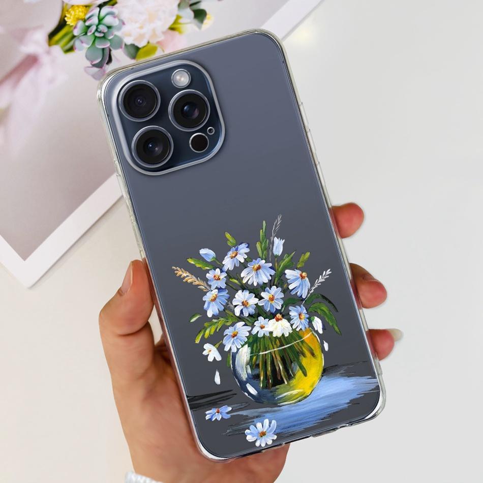 Fashion Elegant Phone Case For iPhone 15 Pro Max iPhone15 Soft Silicone TPU Back Cover Bumper For iPhone 15 15Pro 5G 2023