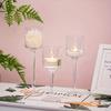 3PCS Transparent Glass Candle Holder Set Elegant Gift Box European Dining Table Decor
