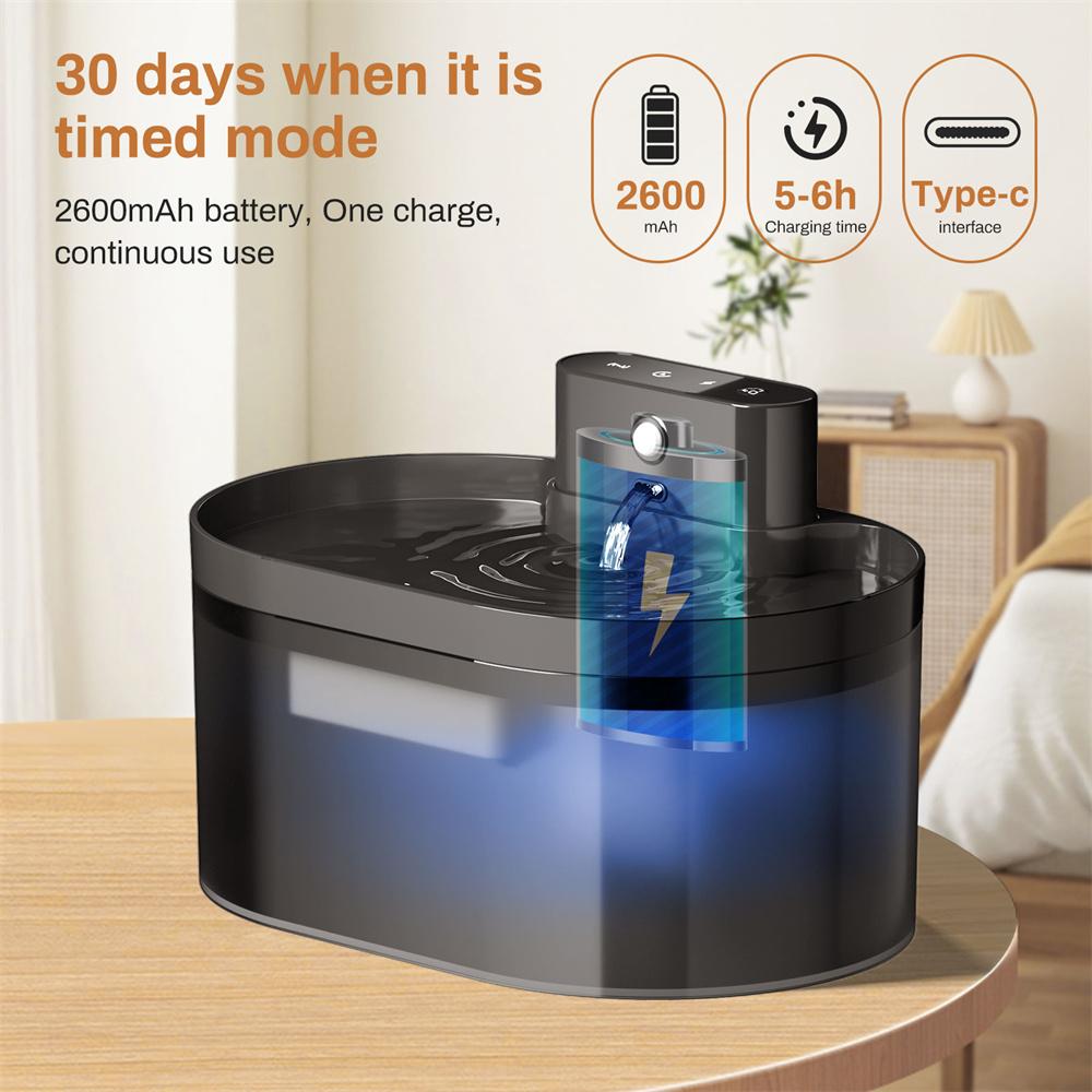 2.2L беспроводной фонтанчик для кошек с питанием от батареек автоматический фонтанчик для домашних животных с датчиком движения диспенсер для воды для собак и кошек