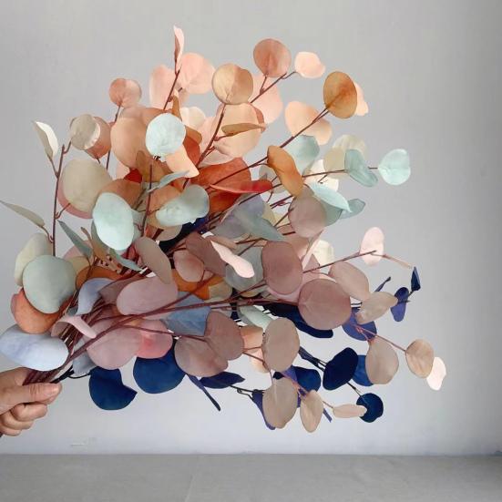 Искусственные цветы эвкалипта, декоративное свадебное украшение, искусственный шелковый цветок, венок своими руками, имитация листьев растений для сада