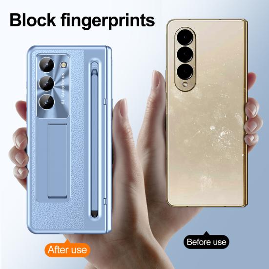 Yousheng Чехол для телефона Samsung Z Fold 6 PC Shell со слотом для стилуса, пружинным шарниром для защиты и встроенной подставкой, полноразмерный чехол с закаленным стеклом