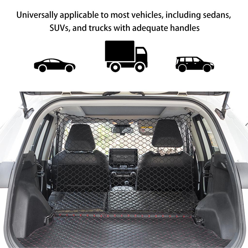 Car Dog Barrier Net with Hooks Durable Dog Car Safety Barrier Net Reusable Foldable Car Dog Fence Barrier Practical Universal