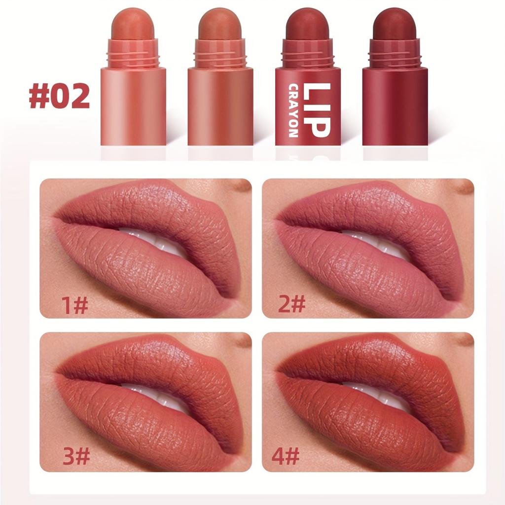 4 Colors Lip Crayons Lipstick Four Shades Splicing Lipstick Matte Waterproof Lipstick Long Lasting Highly Pigmented Lip Stain Perfect for Daily Makeup