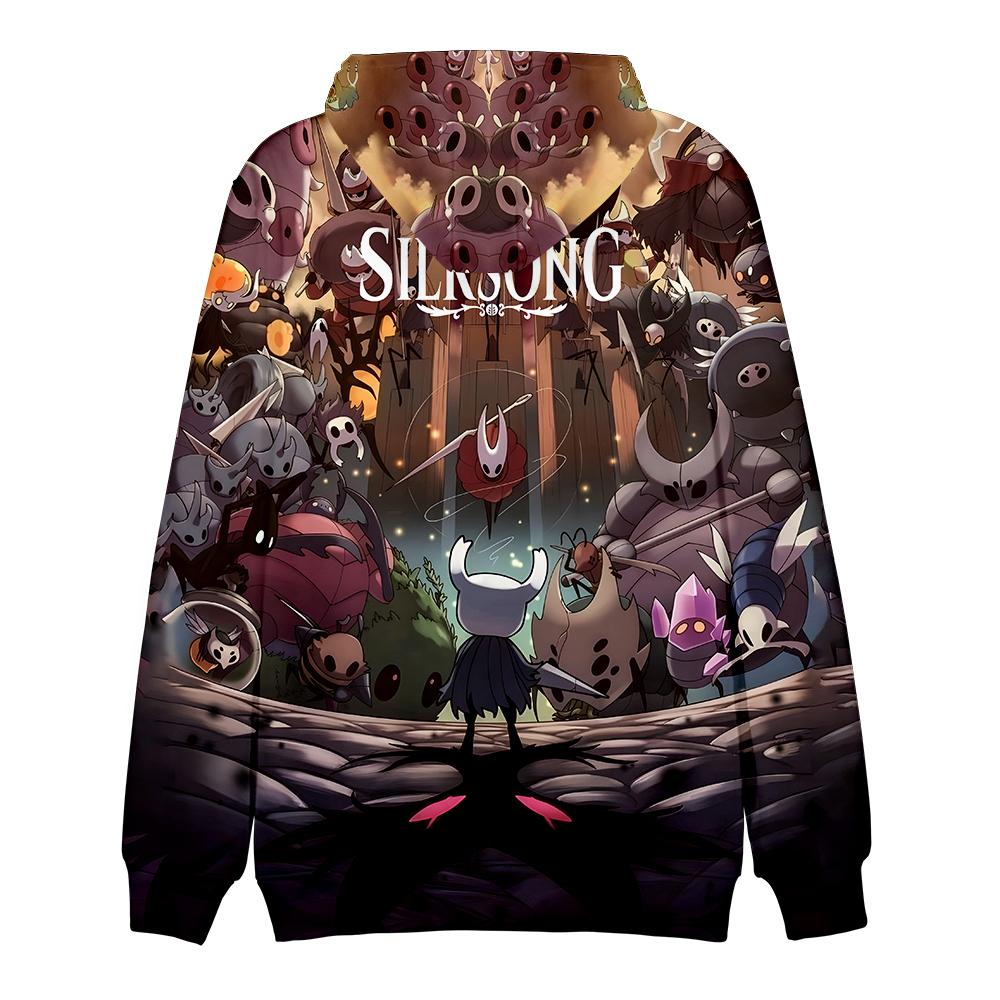 Новая толстовка с капюшоном Hollow Knight Silksong, толстовки с капюшоном в стиле аниме, уличная одежда, толстовка с капюшоном с принтом из мультфильмов, для мужчин и женщин, для косплея, спортивные пуловеры