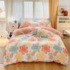 Flower Botanical Duvet Cover Set 3pcs Floral Bedding Set for Kids and Adults Comforter Covers Pillowcases, Washable Home Textil