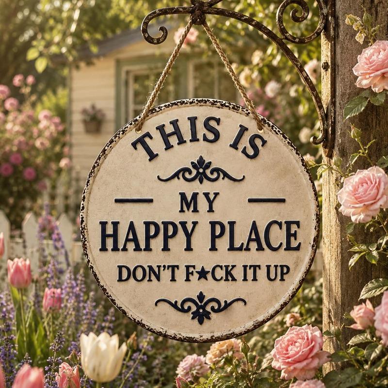 This Is My Happy Place Don't F It Up, 11.8in Garden Accessories