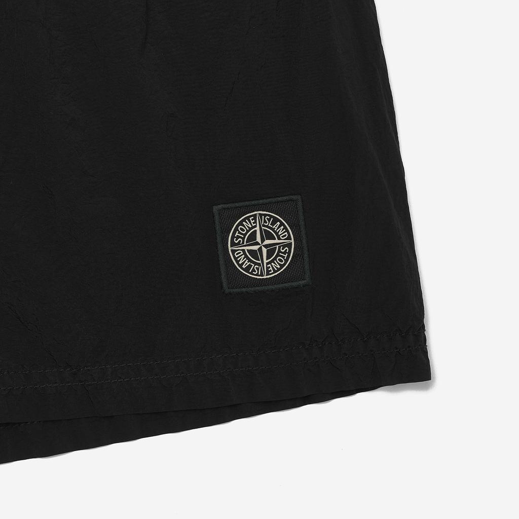 STONE ISLAND Плавки-шорты эластичные с логотипом для мужчин купальные черные K1S15B100009S0043-V0029