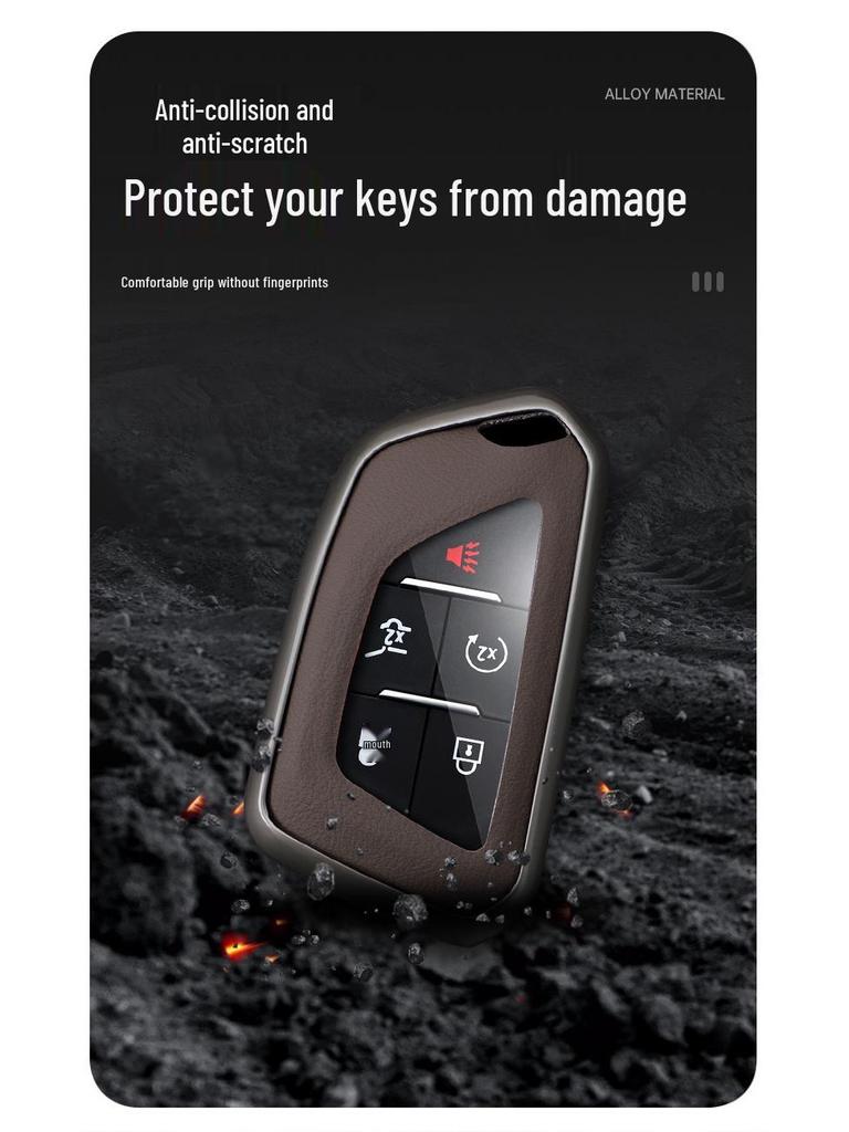 Cadillac Key Case Metal Shell for XT6, XT5, CT5, XT4, CT6, ATSL, XTS with Key Chain