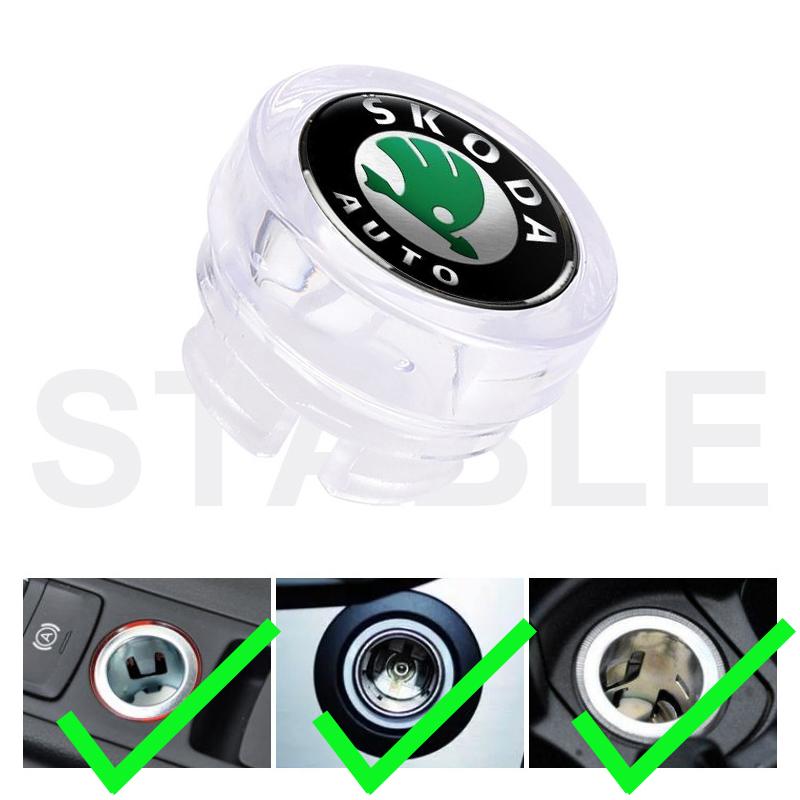 ABS Car Cigarette Lighter Dust Cover Dustproof Cap Plug for Skoda Logo VRS Yeti Octavia Kamiq Kodiaq Karoq Superb Fabia Rapid ndf500