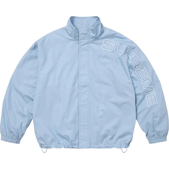 Supreme Спортивная куртка из рипстопа с вышивкой названия, светло-голубая