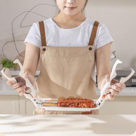 Зажим для посуды против ожогов 3-в-1 Многофункциональный захват для горячих тарелок, зажим для тарелок, открывалка для бутылок, термостойкий силиконовый кухонный инструмент с нескользящей ручкой