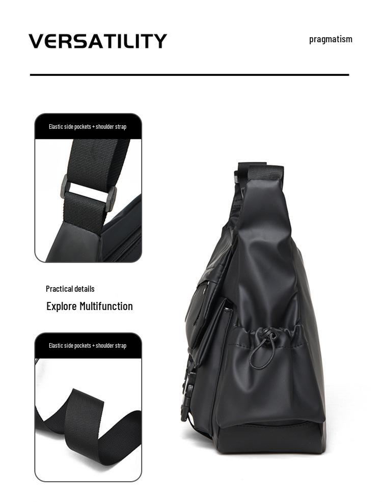 Модная универсальная мужская сумка кроссбоди: Текстура кожи, Рабочий стиль, Большая вместимость