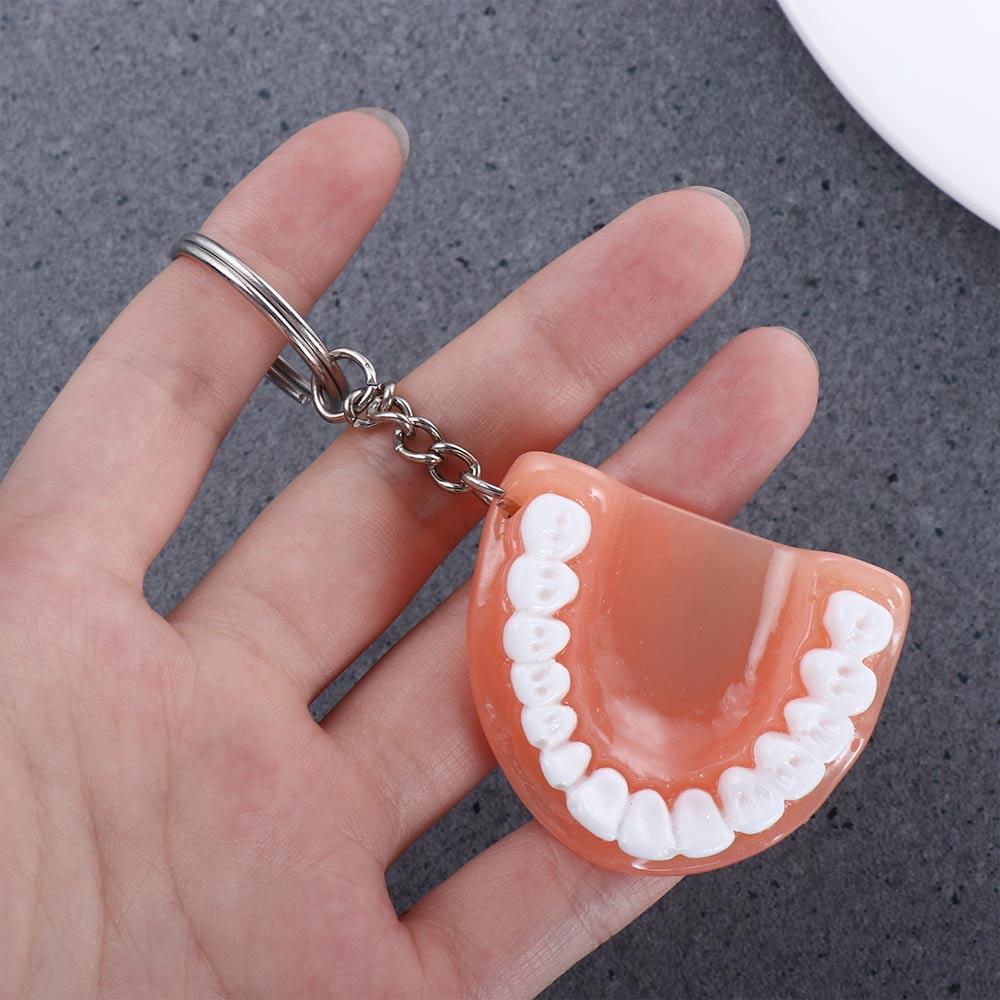 Resin Upper Jaw Teeth Shape Teeth Keyring Teeth Pendant Tooth Key Chain Denture Key Chain