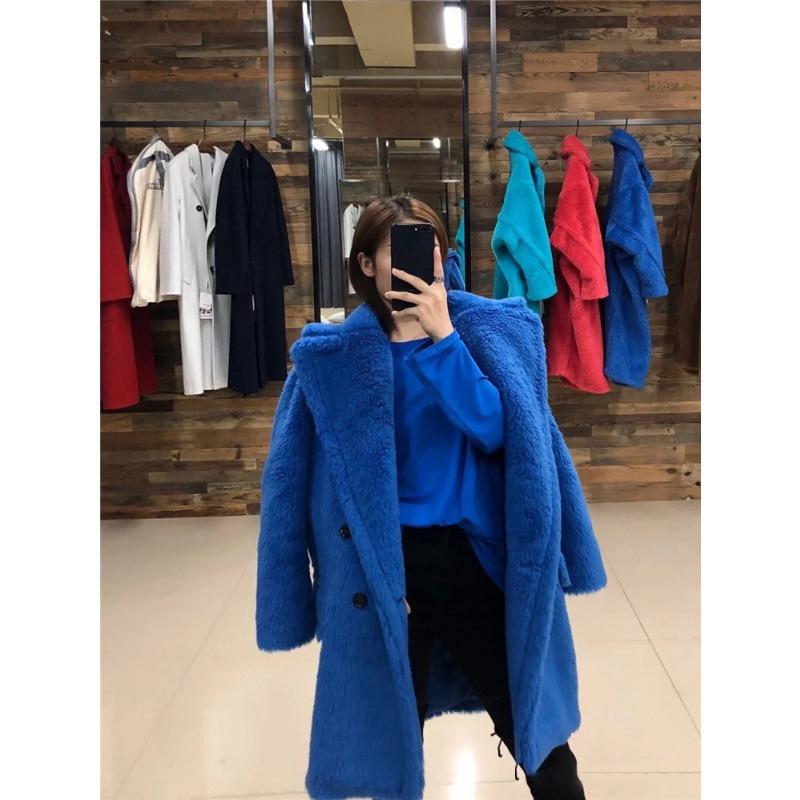 Пальто из овечьей шерсти с овечьей шерстью, женская модель, меховой силуэт, интегрированный мех