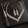 Ожерелье, серьги, браслет из трех частей, свадебные аксессуары для ужина со стразами