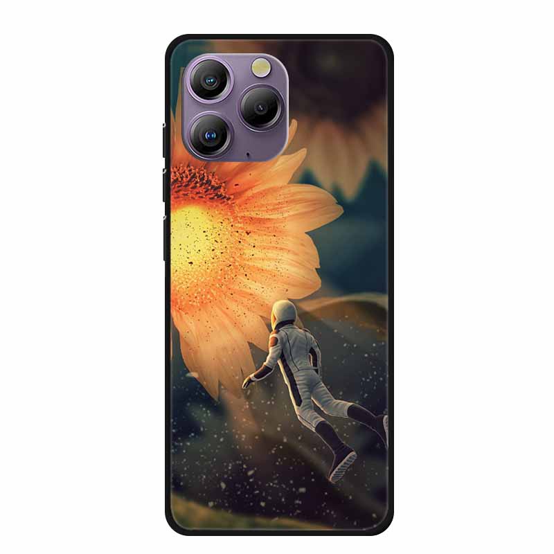 Soft Space Cover for Blackview A96 Case Flower TPU Cat Silicone Phone Cases for BlackviewA96 Cover Shockproof Lovely Shell