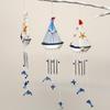 Синий Парусник Подвесная Музыка Ветра для Улицы Ручной Работы Морской Колокольчик Ветра для Украшения Крыльца Патио Сада Окна Снаружи