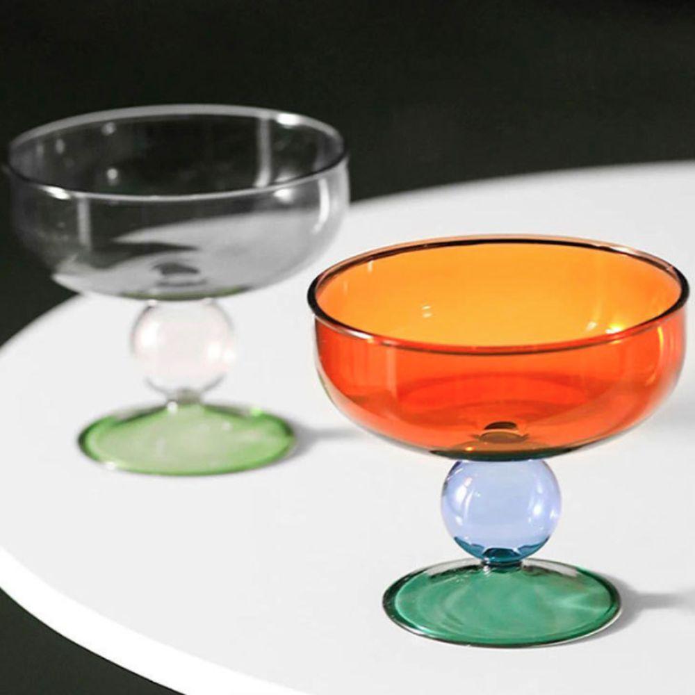 High Feet Glass Ice Cream Bowl 270 ML Dessert Cup Exquisite Fruit Salad Bowl  Cafe