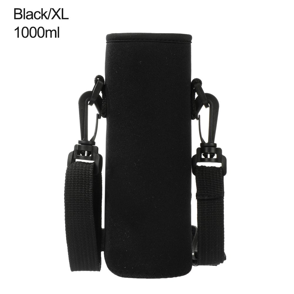Water Bottle Cover Bag Pouch With Strap Neoprene Water Pouch Holder Shoulder Strap Black Bottle Carrier Insulat Bag
