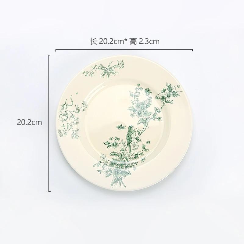 Винтажные керамические тарелки во французском стиле Послеобеденный чай Закуски Десерты Вкусные блюда Обеденная тарелка Изысканная бытовая посуда