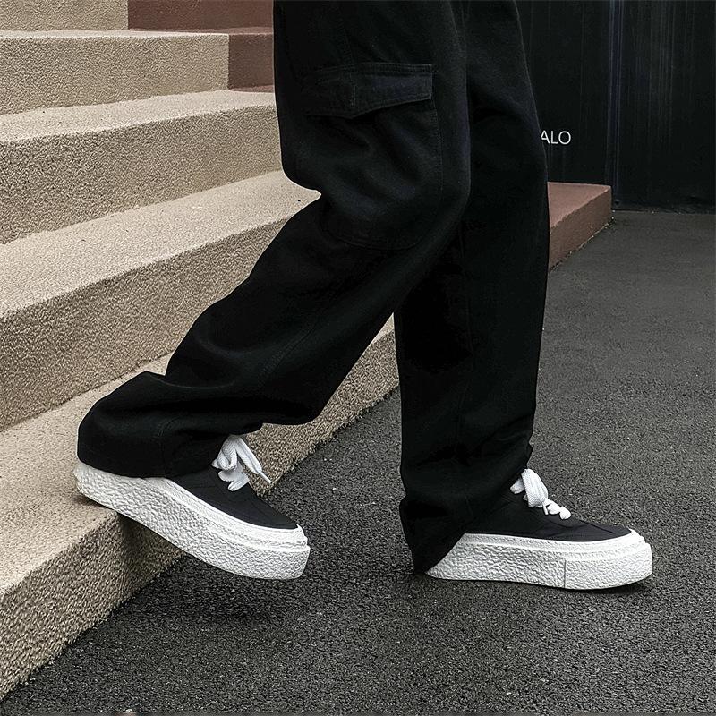 Белые туфли на платформе для пар, новые универсальные туфли-бисквиты на шнуровке, увеличивающая высоту подошва-маффин, повседневная обувь 50447-W